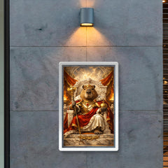 Capybara emperor on marble throne poster 2