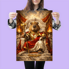 Capybara emperor on marble throne poster 3