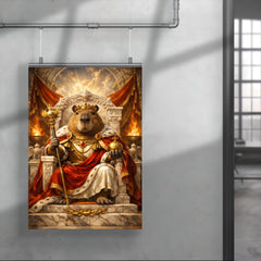 Capybara emperor on marble throne poster 4