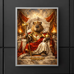 Capybara emperor on marble throne poster 5