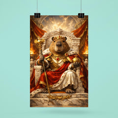 Capybara emperor on marble throne poster 6