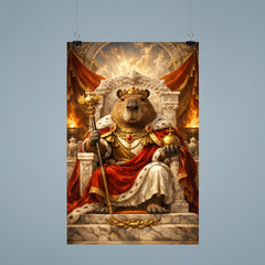 Capybara emperor on marble throne poster 9