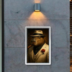 Capybara mob boss in white suit poster 2