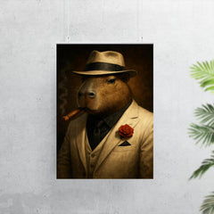 Capybara mob boss in white suit poster 7