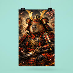 Capybara shogun in lacquered armor poster 6