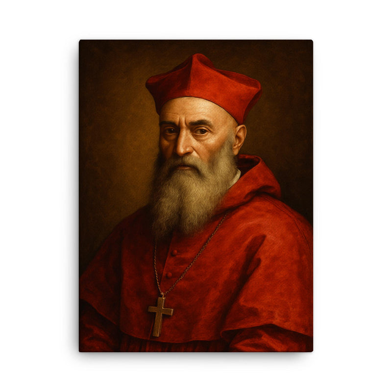 Cardinal Pietro Bembo canvas print on a plain backdrop in size 18