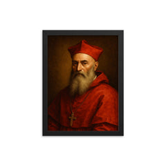 Cardinal Pietro Bembo framed print on a plain backdrop in size 12"x16".