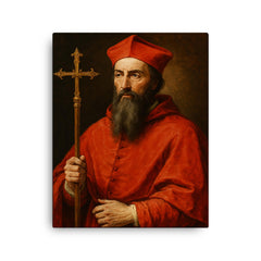 Cardinal Reginald Pole canvas print on a plain backdrop in size 16"x20".