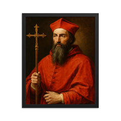 Cardinal Reginald Pole framed print on a plain backdrop in size 16"x20".