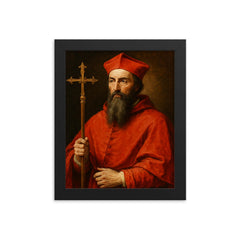 Cardinal Reginald Pole framed print on a plain backdrop in size 8"x10".