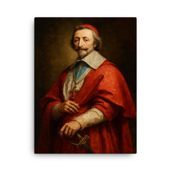Cardinal Richelieu canvas print on a plain backdrop in size 18"x24".