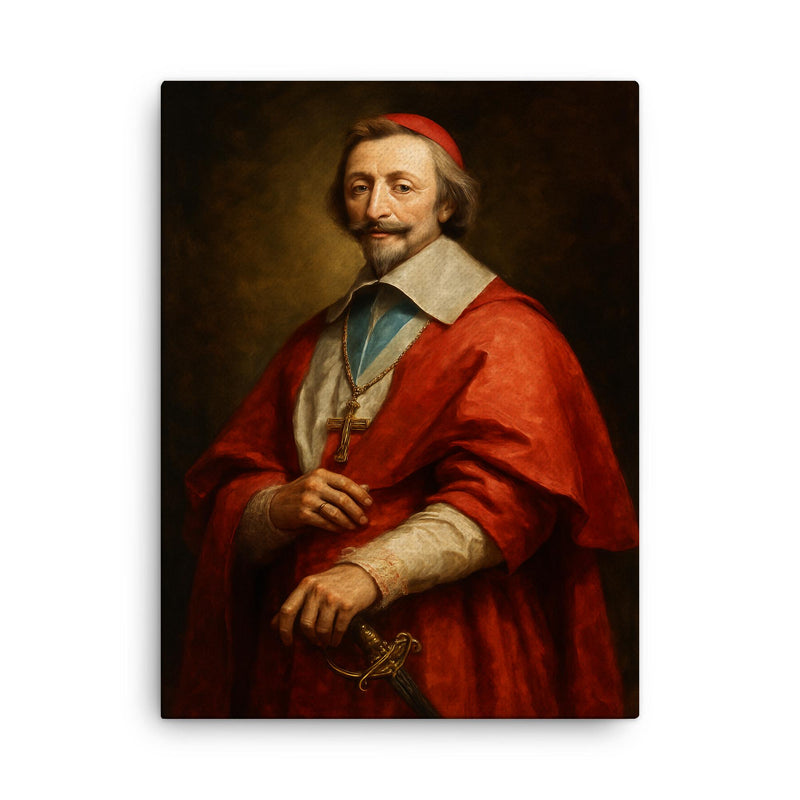 Cardinal Richelieu canvas print on a plain backdrop in size 18