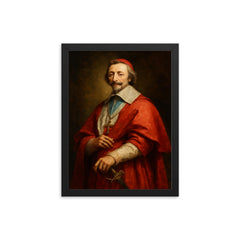 Cardinal Richelieu framed print on a plain backdrop in size 12"x16".