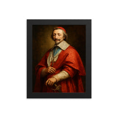 Cardinal Richelieu framed print on a plain backdrop in size 8"x10".