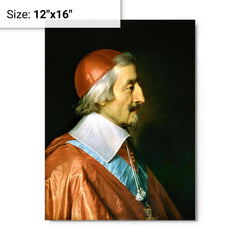 Cardinal Richelieu metal print on a plain backdrop in size 12"x16".