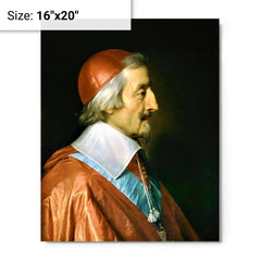 Cardinal Richelieu metal print on a plain backdrop in size 16"x20".
