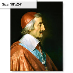 Cardinal Richelieu metal print on a plain backdrop in size 18"x24".