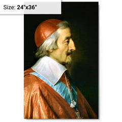 Cardinal Richelieu metal print on a plain backdrop in size 24"x36".