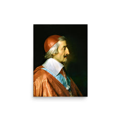 Cardinal Richelieu poster on a plain backdrop in size 12"x16".