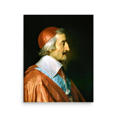 Cardinal Richelieu poster on a plain backdrop in size 16"x20".