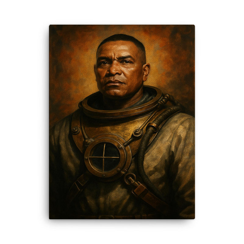 Carl Brashear canvas print on a plain backdrop in size 18