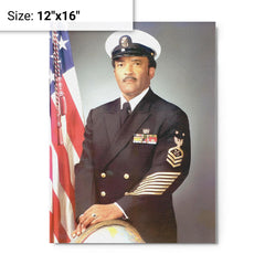 Carl Brashear metal print on a plain backdrop in size 12"x16".