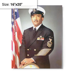Carl Brashear metal print on a plain backdrop in size 16"x20".