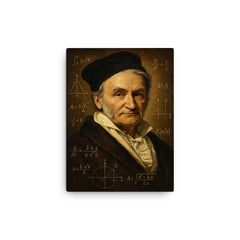 Carl Friedrich Gauss canvas print on a plain backdrop in size 12"x16".