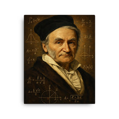 Carl Friedrich Gauss canvas print on a plain backdrop in size 16"x20".