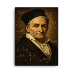 Carl Friedrich Gauss canvas print on a plain backdrop in size 18"x24".
