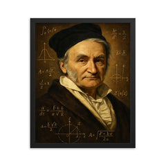 Carl Friedrich Gauss framed print on a plain backdrop in size 16"x20".