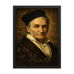 Carl Friedrich Gauss framed print on a plain backdrop in size 18"x24".