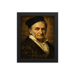 Carl Friedrich Gauss framed print on a plain backdrop in size 8"x10".