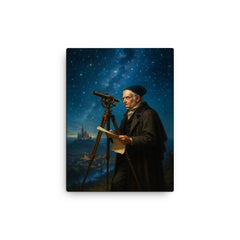 Carl Friedrich Gauss measuring the kingdom by starlight canvas print on a plain backdrop in size 12"x16".