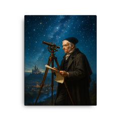 Carl Friedrich Gauss measuring the kingdom by starlight canvas print on a plain backdrop in size 16"x20".