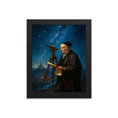 Carl Friedrich Gauss measuring the kingdom by starlight framed print on a plain backdrop in size 8"x10".
