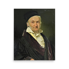 Carl Friedrich Gauss poster on a plain backdrop in size 16"x20".