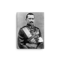 Carl Gustaf Emil Mannerheim canvas print on a plain backdrop in size 12"x16".
