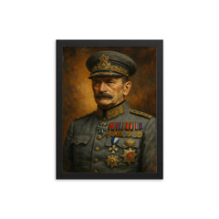 Carl Gustaf Emil Mannerheim framed print on a plain backdrop in size 12"x16".