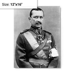 Carl Gustaf Emil Mannerheim metal print on a plain backdrop in size 12"x16".