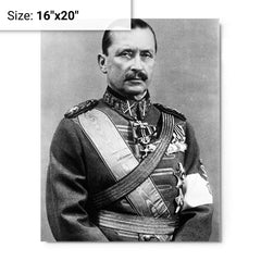 Carl Gustaf Emil Mannerheim metal print on a plain backdrop in size 16"x20".