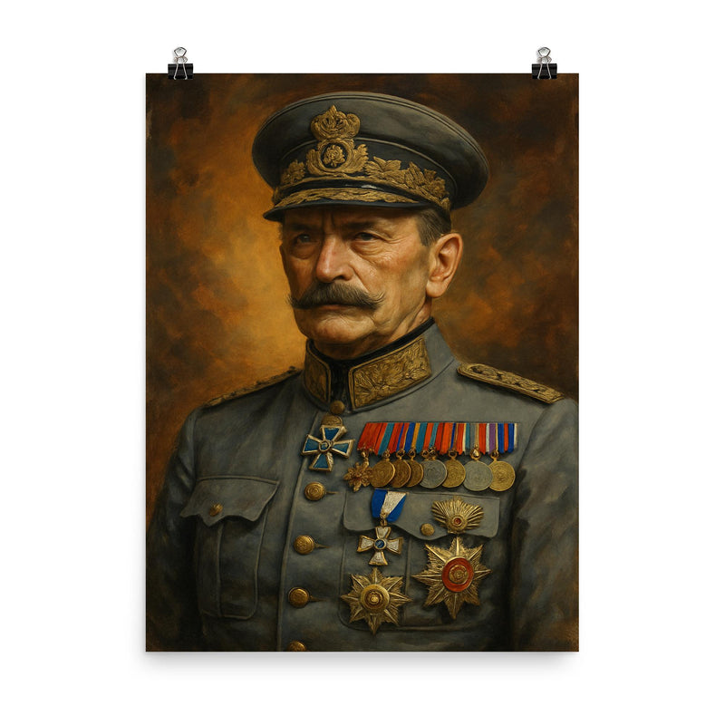 Carl Gustaf Emil Mannerheim poster on a plain backdrop in size 8