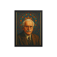 Carl Jung framed print on a plain backdrop in size 12"x16".