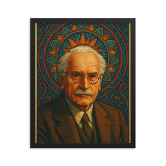 Carl Jung framed print on a plain backdrop in size 16"x20".