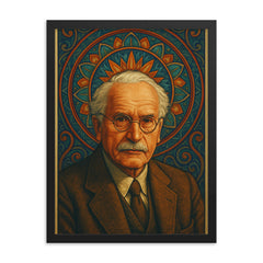 Carl Jung framed print on a plain backdrop in size 18"x24".