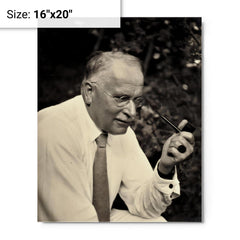 Carl Jung metal print on a plain backdrop in size 16"x20".