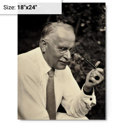 Carl Jung metal print on a plain backdrop in size 18"x24".