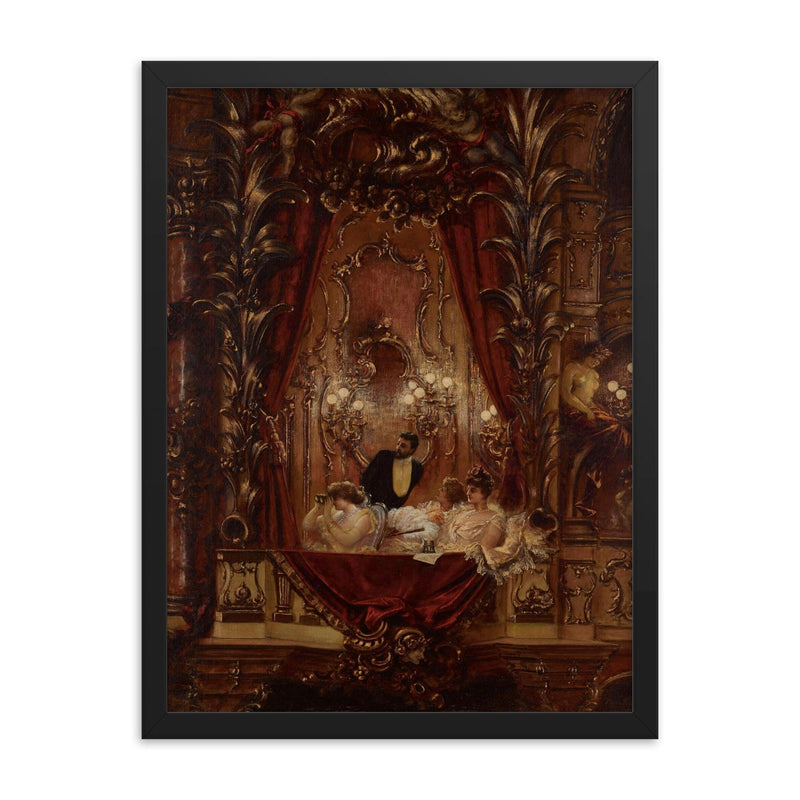 Carl Kahler, A Night at the Opera, (1855 - 1906) framed print on a plain backdrop in size 18