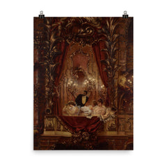 Carl Kahler, A Night at the Opera, (1855 - 1906) poster on a plain backdrop in size 8"x10".