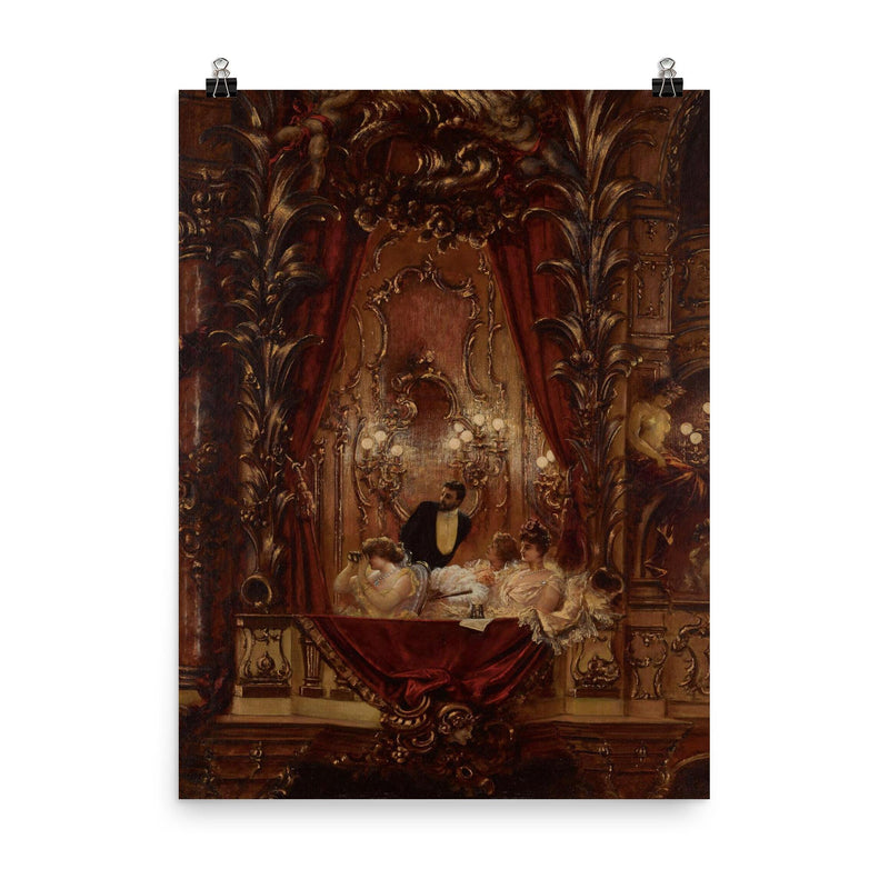 Carl Kahler, A Night at the Opera, (1855 - 1906) poster on a plain backdrop in size 8